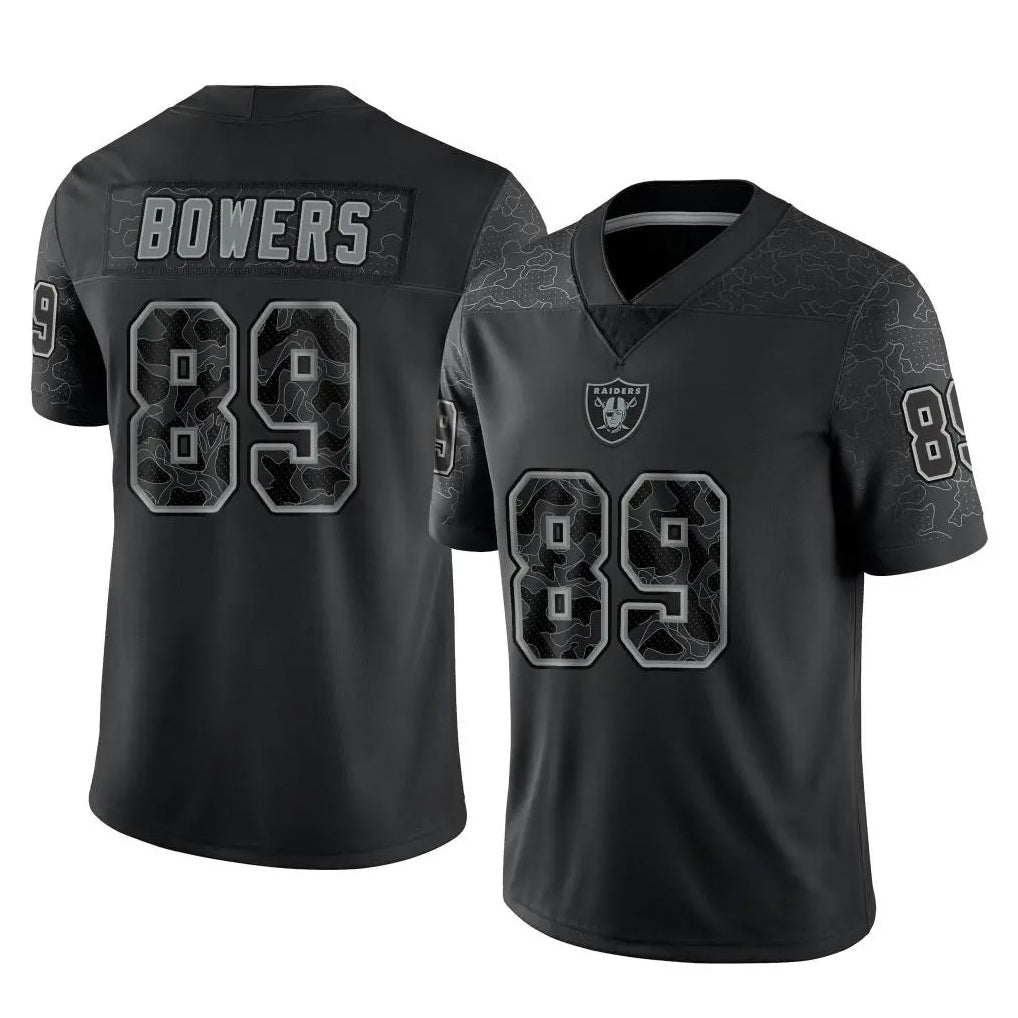 Parkc LV.Raiders #89 Brock Bowers Player Black Reflective Limited Game Stitched Jerseys