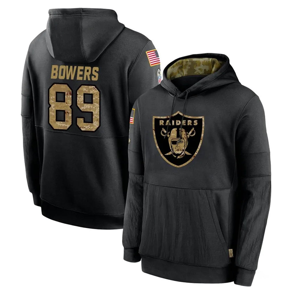 Parkc LV.Raiders #89 Brock Bowers Player Black Salute to Service Hoodies Limited Game Stitched Jerseys
