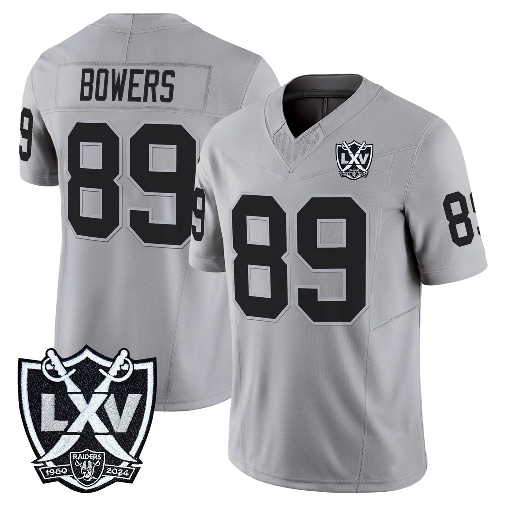 Parkc LV.Raiders #89 Brock Bowers Player Gray 2026 Vapor Limited Home Game Stitched Jerseys