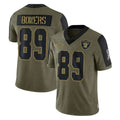 Parkc LV.Raiders #89 Brock Bowers Player Olive Salute To Service Limited Game Stitched Jerseys