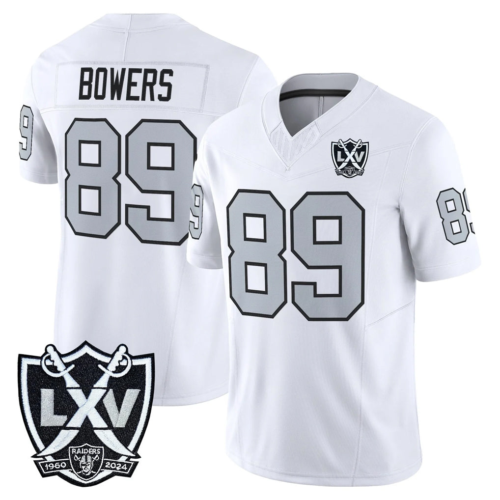 Parkc LV.Raiders #89 Brock Bowers Player White 2026 Vapor Limited Home Game Stitched Jerseys