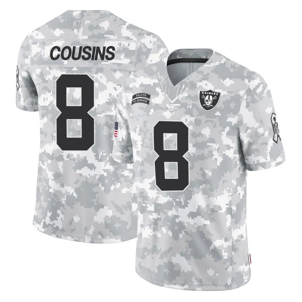 Parkc LV.Raiders #8 Kirk Cousins Player Arctic Camo Salute To Service Limited Game Stitched Jerseys