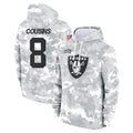 Parkc LV.Raiders #8 Kirk Cousins Player Arctic Camo Salute to Service Hoodies Limited Game Stitched Jerseys