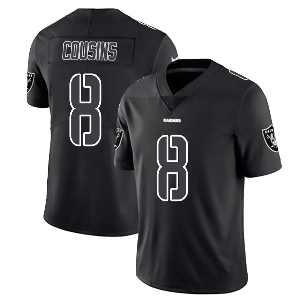 Parkc LV.Raiders #8 Kirk Cousins Player Black Limited Black Impact Home Game Stitched Jerseys