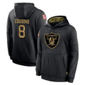 Parkc LV.Raiders #8 Kirk Cousins Player Black Salute to Service Hoodies Limited Game Stitched Jerseys