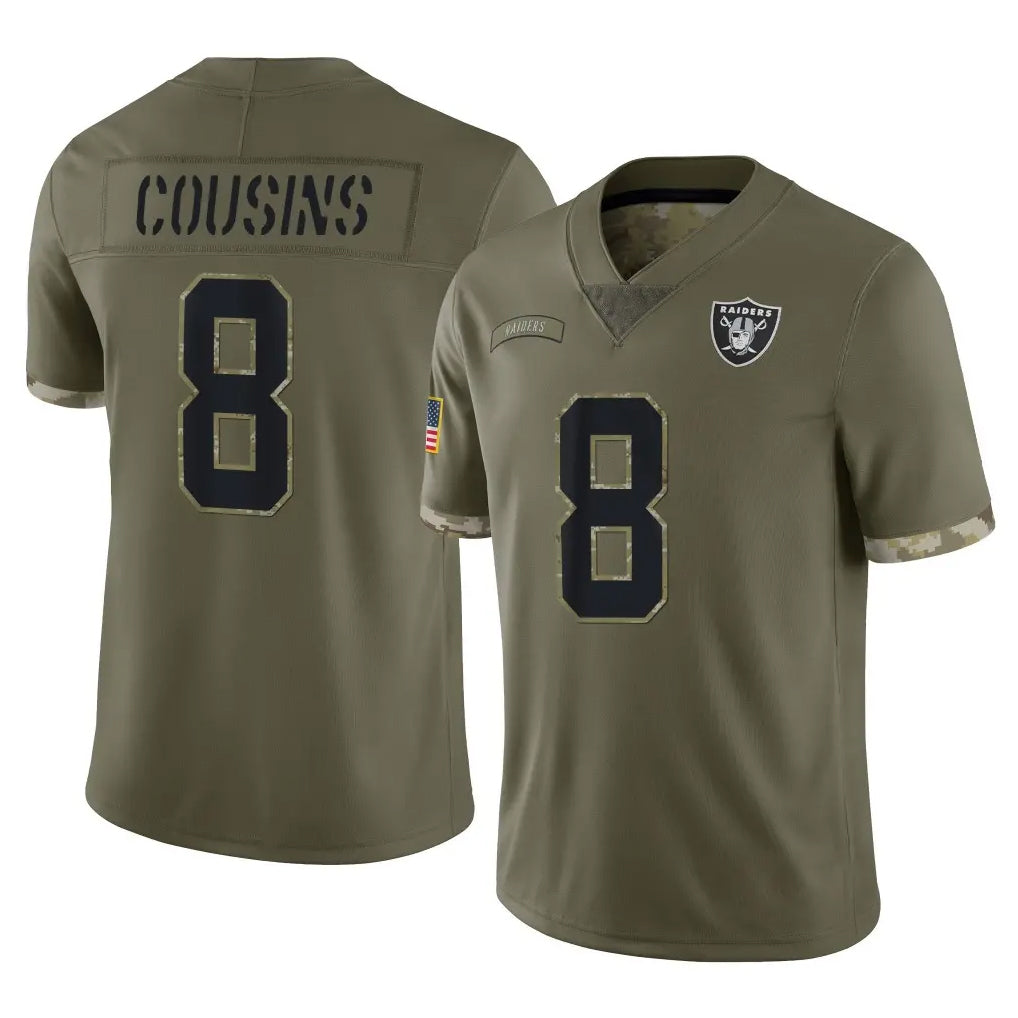 Parkc LV.Raiders #8 Kirk Cousins Player Olive Salute To Service Limited Stitched Jerseys