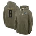 Parkc LV.Raiders #8 Kirk Cousins Player Olive Salute to Service Pullover Hoodies Limited Stitched Jerseys