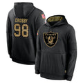 Parkc LV.Raiders #98 Maxx Crosby Player Black Salute to Service Hoodies Limited Game Stitched Jerseys