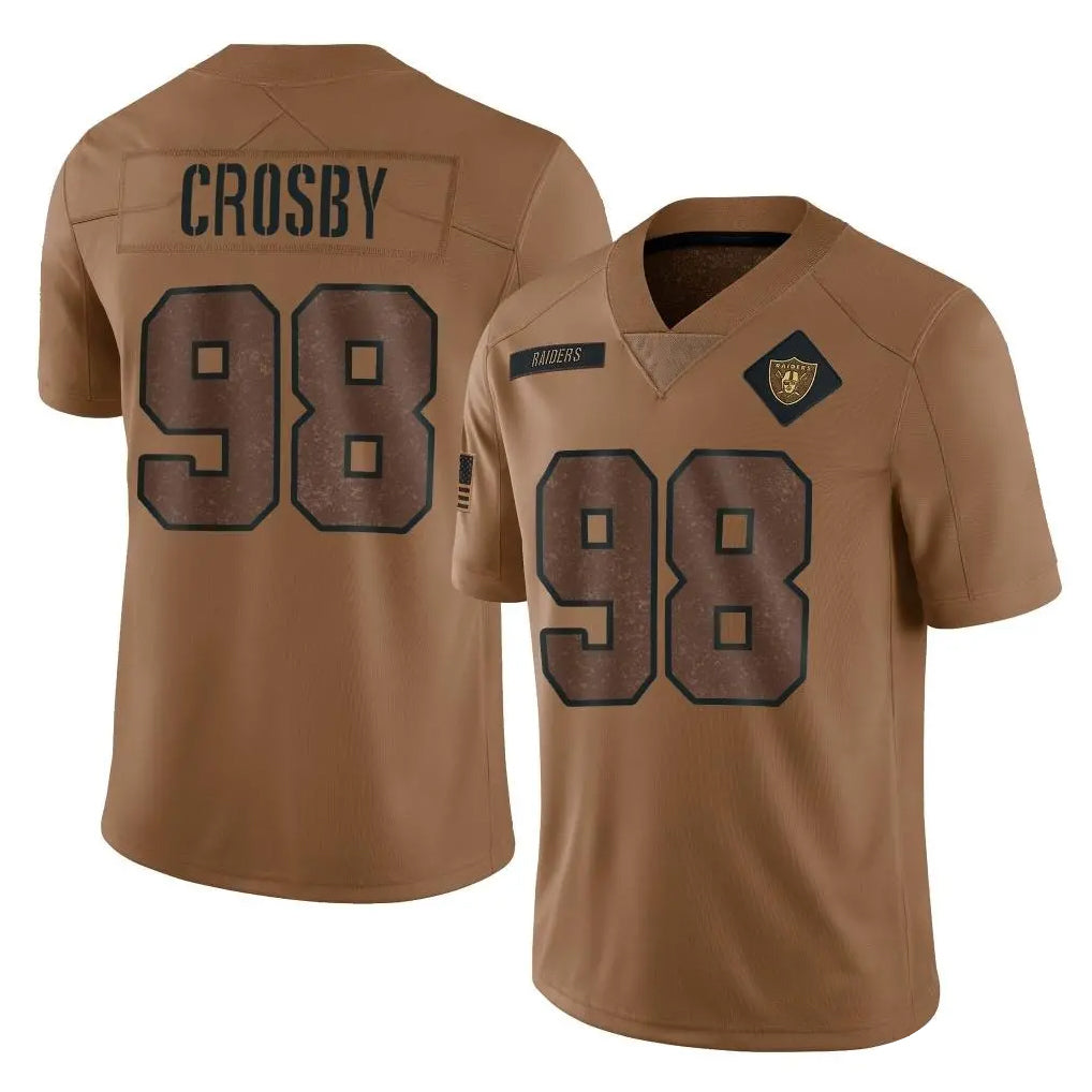 Parkc LV.Raiders #98 Maxx Crosby Player Brown Salute To Service Limited Stitched Jerseys