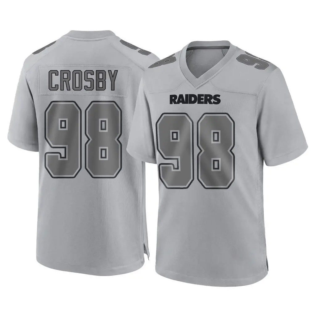 Parkc LV.Raiders #98 Maxx Crosby Player Gray Atmosphere Fashion Limited Game Stitched Jerseys