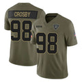 Parkc LV.Raiders #98 Maxx Crosby Player Olive 2025 Salute To Service Limited Game Stitched Jerseys