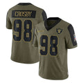 Parkc LV.Raiders #98 Maxx Crosby Player Olive Salute To Service Limited Game Stitched Jerseys