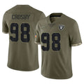 Parkc LV.Raiders #98 Maxx Crosby Player Olive Salute To Service Limited Stitched Jerseys