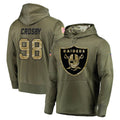 Parkc LV.Raiders #98 Maxx Crosby Player Olive Salute to Service Pullover Hoodies Home Game Stitched Jerseys