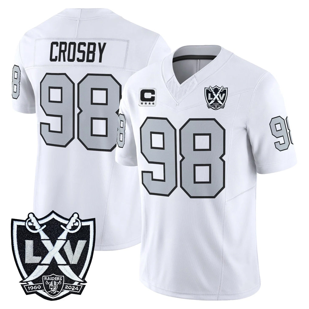 Parkc LV.Raiders #98 Maxx Crosby Player White 2026 Vapor Limited Home Game Stitched Jerseys