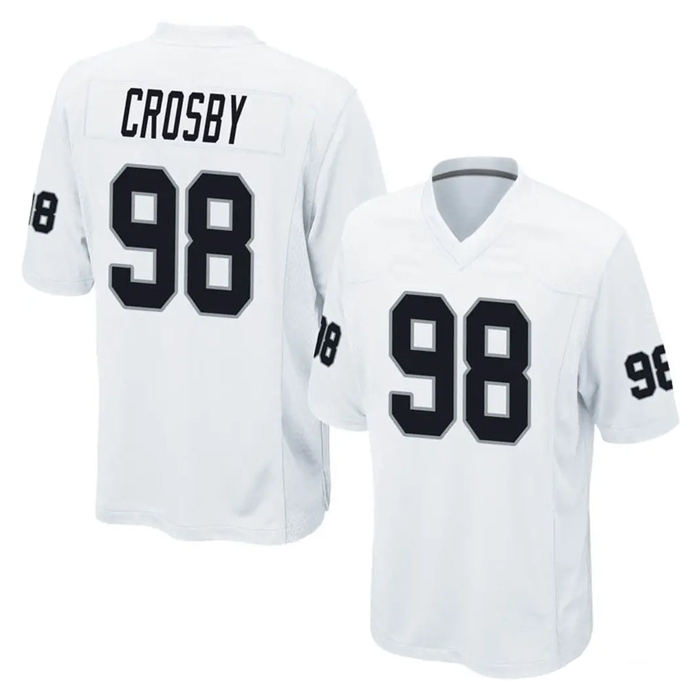 Parkc LV.Raiders #98 Maxx Crosby Player White Home Game Stitched Jerseys