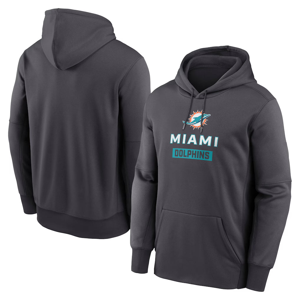 Parkc M.Dolphins Anthracite Pullover Hoodies Limited Blank Player Stitched Jerseys