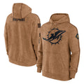 Parkc M.Dolphins Brown Salute to Service Hoodies Limited Game Blank Player Stitched Jerseys