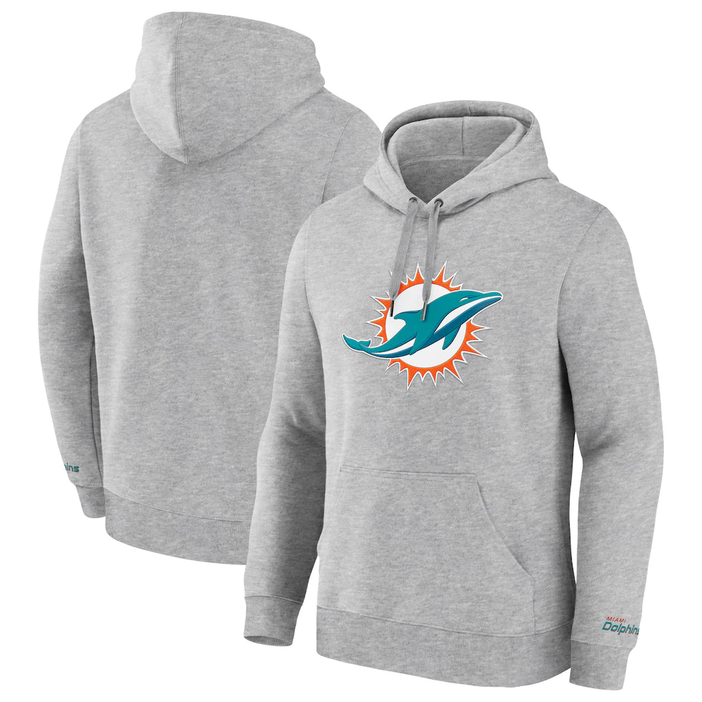 Parkc M.Dolphins Gray LOGO Pullover Hoodies Limited Blank Player Stitched Jerseys