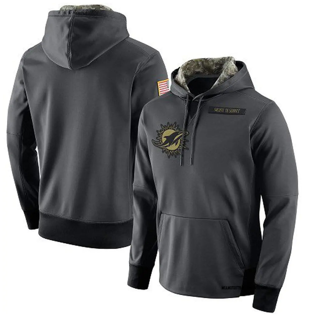 Parkc M.Dolphins Gray Pullover Hoodies Limited Blank Player Stitched Jerseys