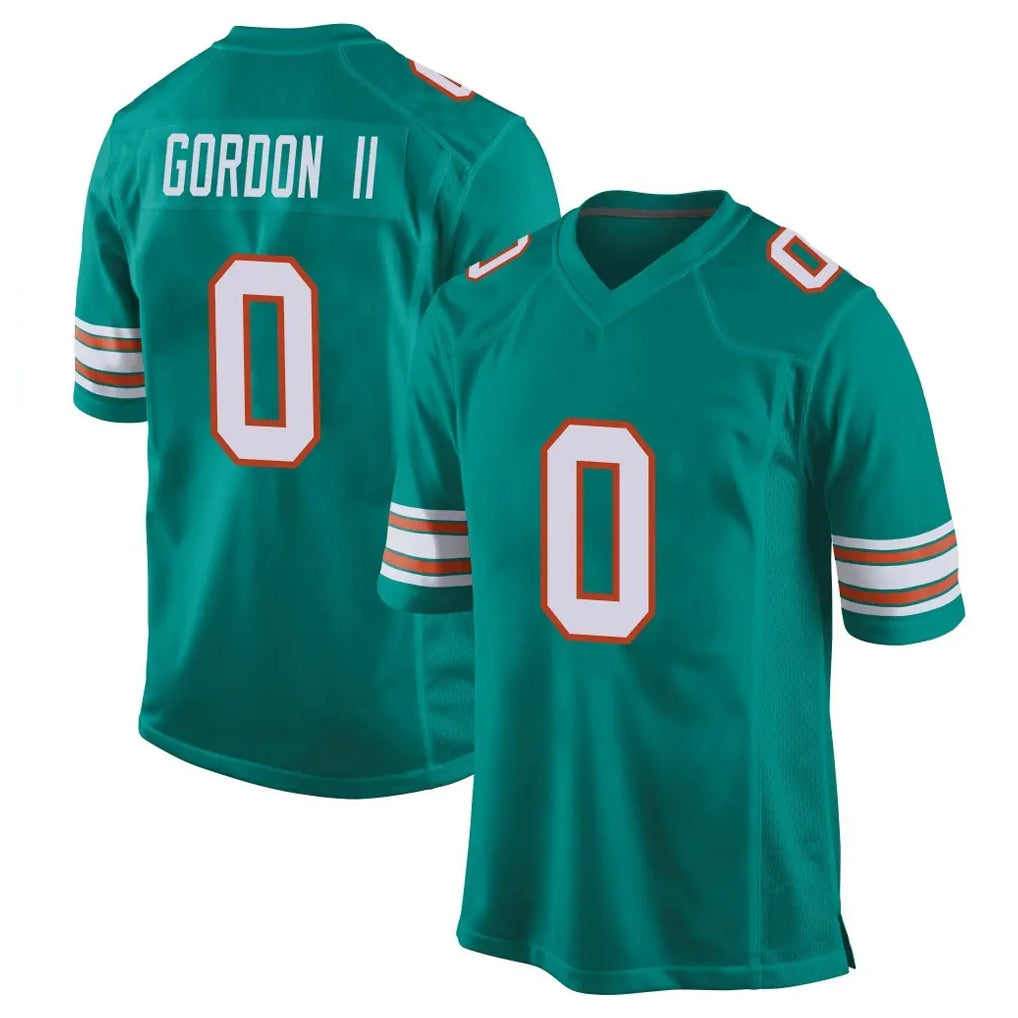Parkc M.Dolphins #0 Ollie Gordon II Player Aqua Alternate Home Game Stitched Jerseys