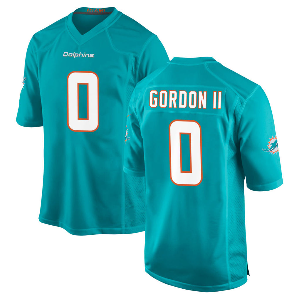 Parkc M.Dolphins #0 Ollie Gordon II Player Aqua Home Game Stitched Jerseys