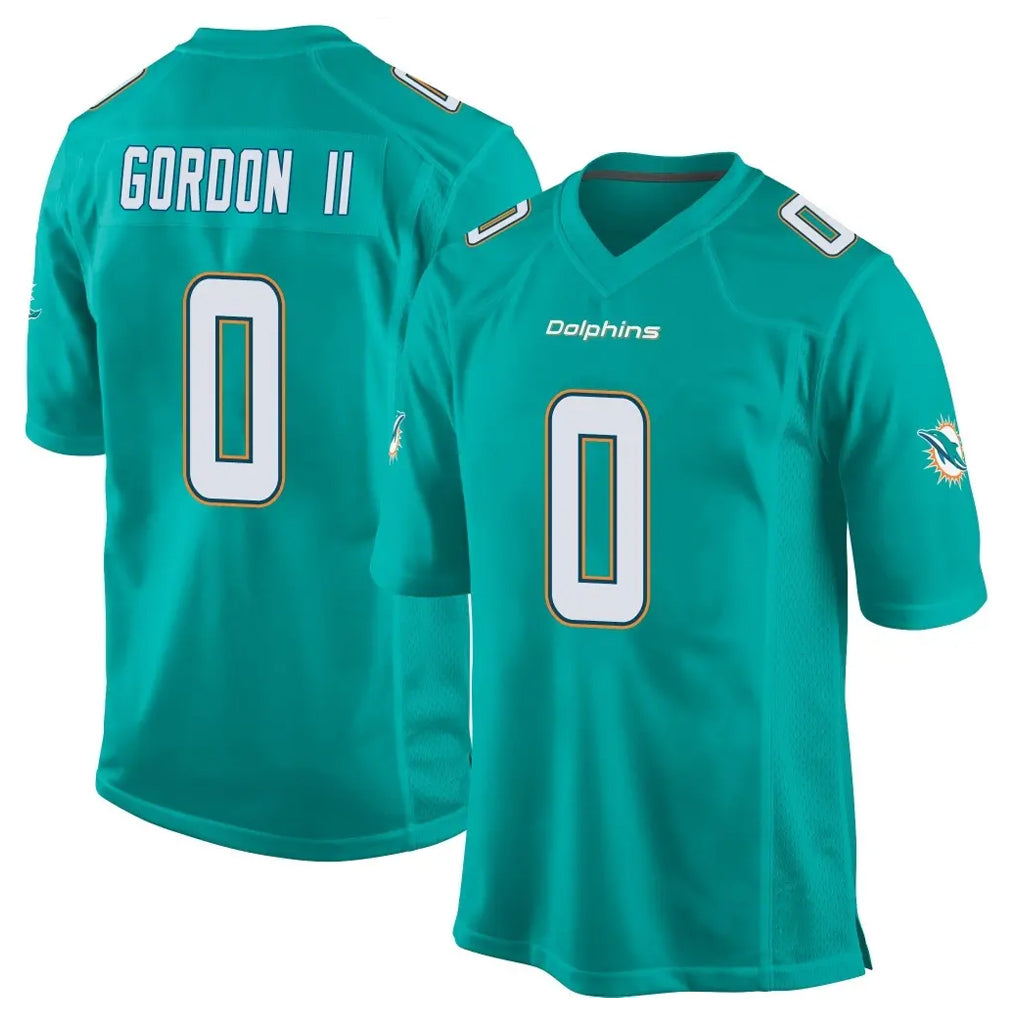 Parkc M.Dolphins #0 Ollie Gordon II Player Aqua Team Color Home Game Stitched Jerseys