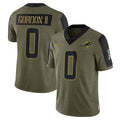 Parkc M.Dolphins #0 Ollie Gordon II Player Olive Salute To Service Limited Game Stitched Jerseys