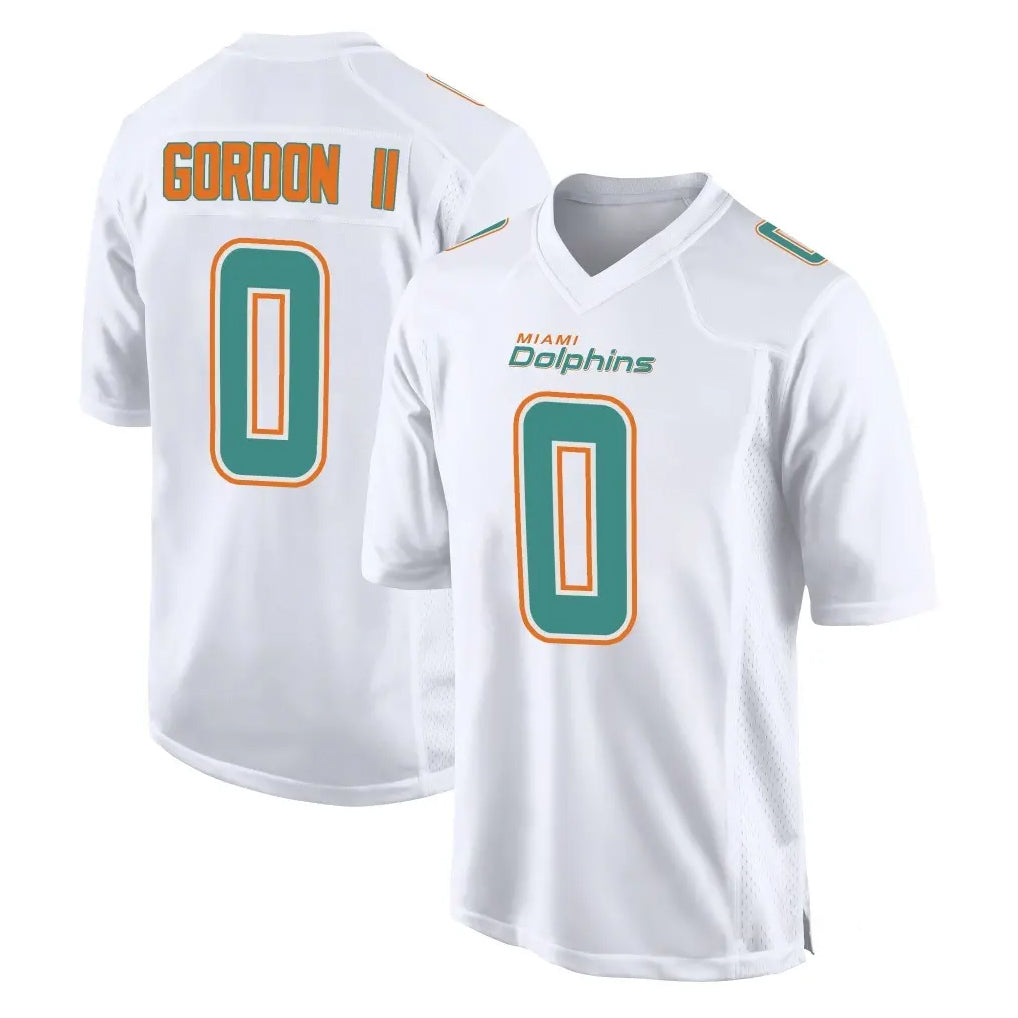 Parkc M.Dolphins #0 Ollie Gordon II Player White Fashion Home Game Stitched Jerseys
