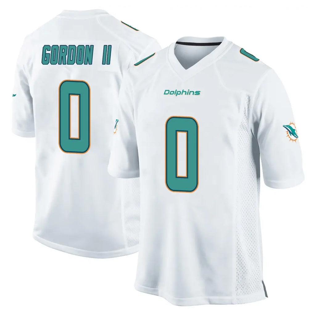 Parkc M.Dolphins #0 Ollie Gordon II Player White Home Game Stitched Jerseys