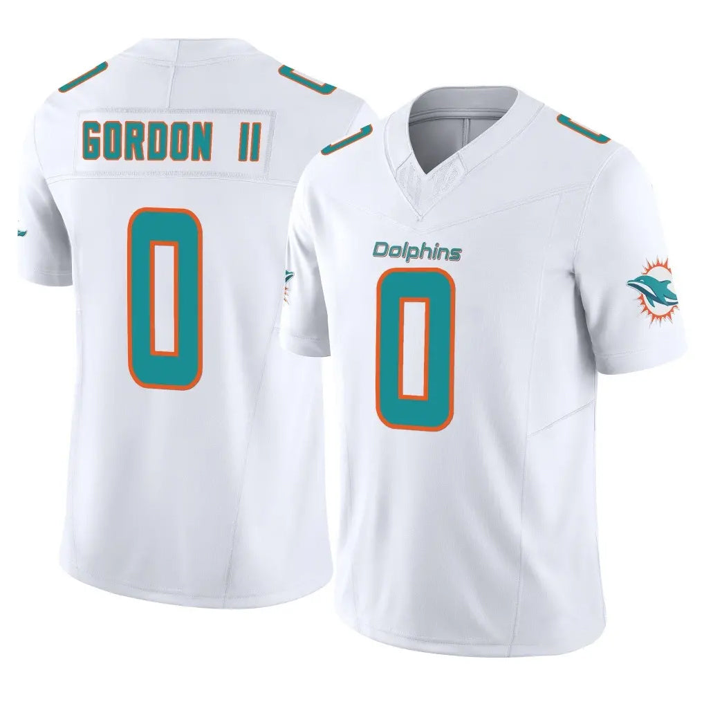 Parkc M.Dolphins #0 Ollie Gordon II Player White Limited Vapor F.U.S.E. Home Game Stitched Jerseys