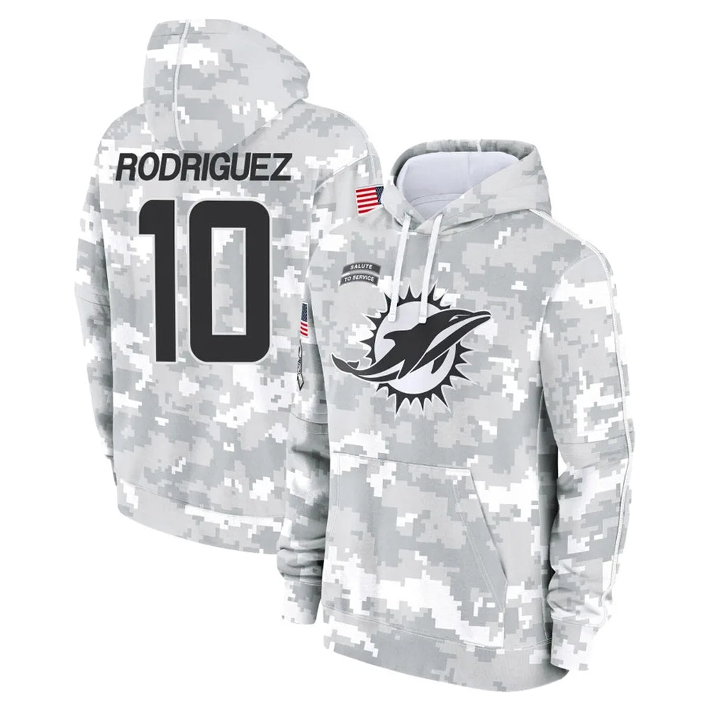 Parkc M.Dolphins #10 Jacob Rodriguez Player Arctic Camo Salute to Service Hoodies Limited Game Stitched Jerseys