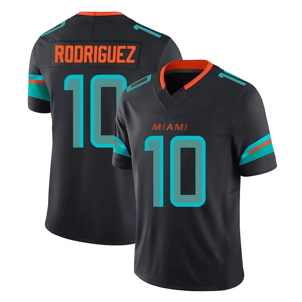 Parkc M.Dolphins #10 Jacob Rodriguez Player Black Limited Pitch Rivalries Collection Home Game Stitched Jerseys