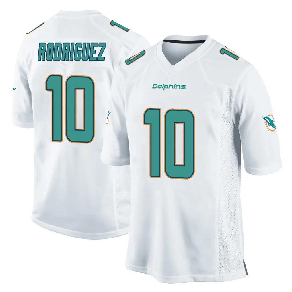 Parkc M.Dolphins #10 Jacob Rodriguez Player White Home Game Stitched Jerseys