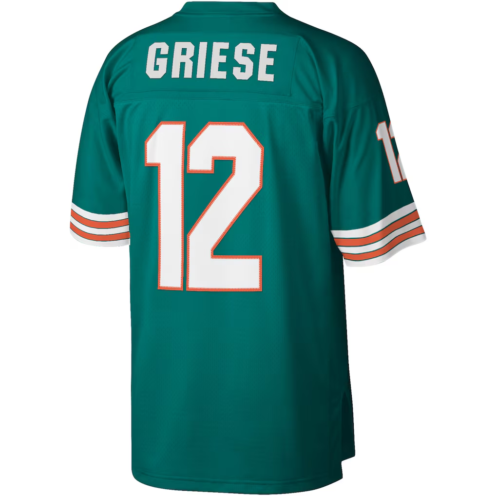 Parkc M.Dolphins #12 Bob Griese Mitchell & Ness Aqua Legacy Replica Jersey