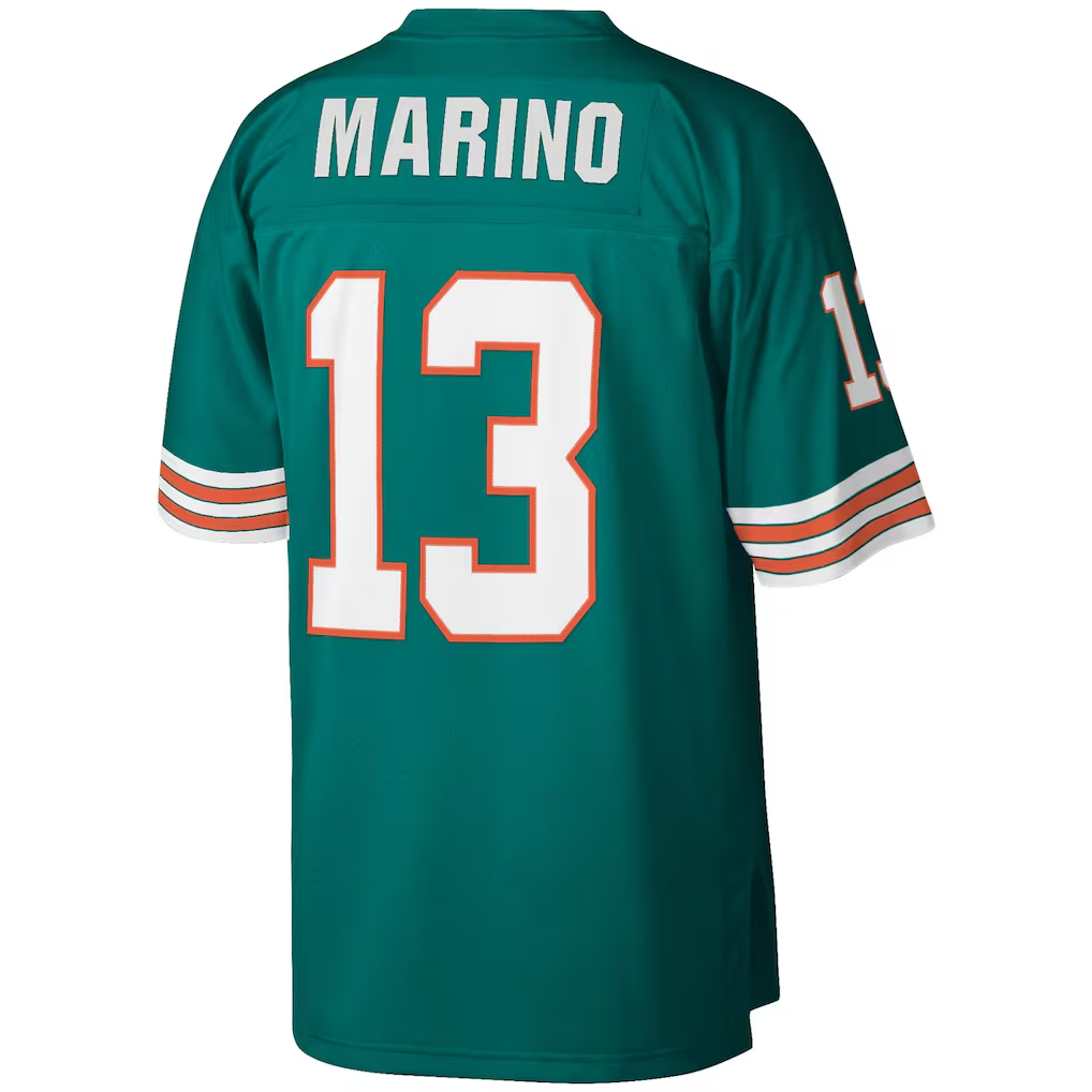 Parkc M.Dolphins #13 Dan Marino Mitchell & Ness Aqua Legacy Replica Jersey Stitched Puhic Game Jerseys