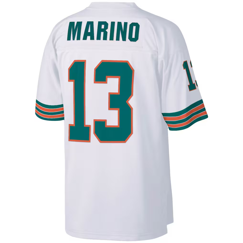 Parkc M.Dolphins #13 Dan Marino Mitchell & Ness White Big & Tall 1984 Retired Player Replica Stitched Puhic Jersey