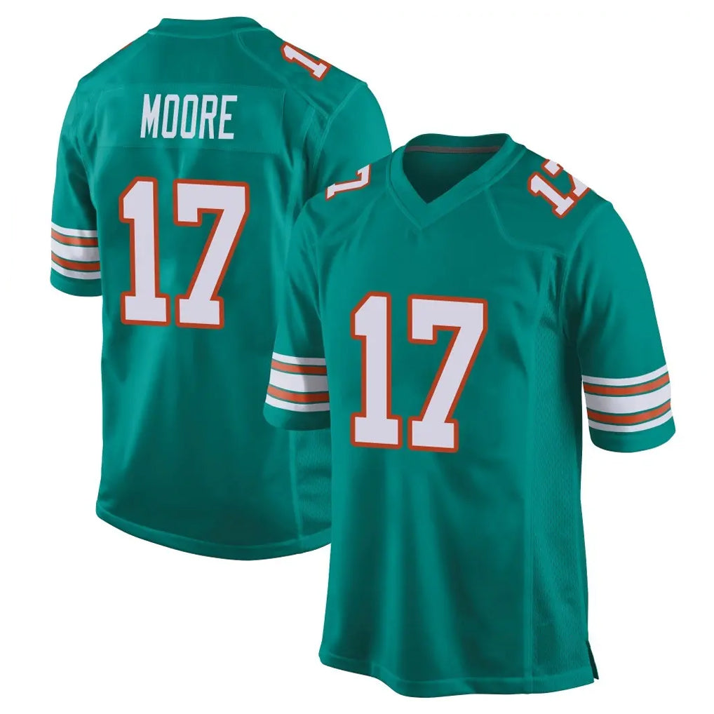 Parkc M.Dolphins #17 Trey Moore Player Aqua Alternate Home Game Stitched Jerseys