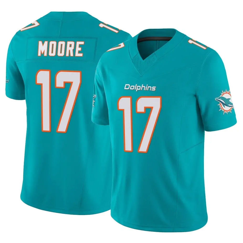 Parkc M.Dolphins #17 Trey Moore Player Aqua Limited Vapor F.U.S.E. Home Game Stitched Jerseys