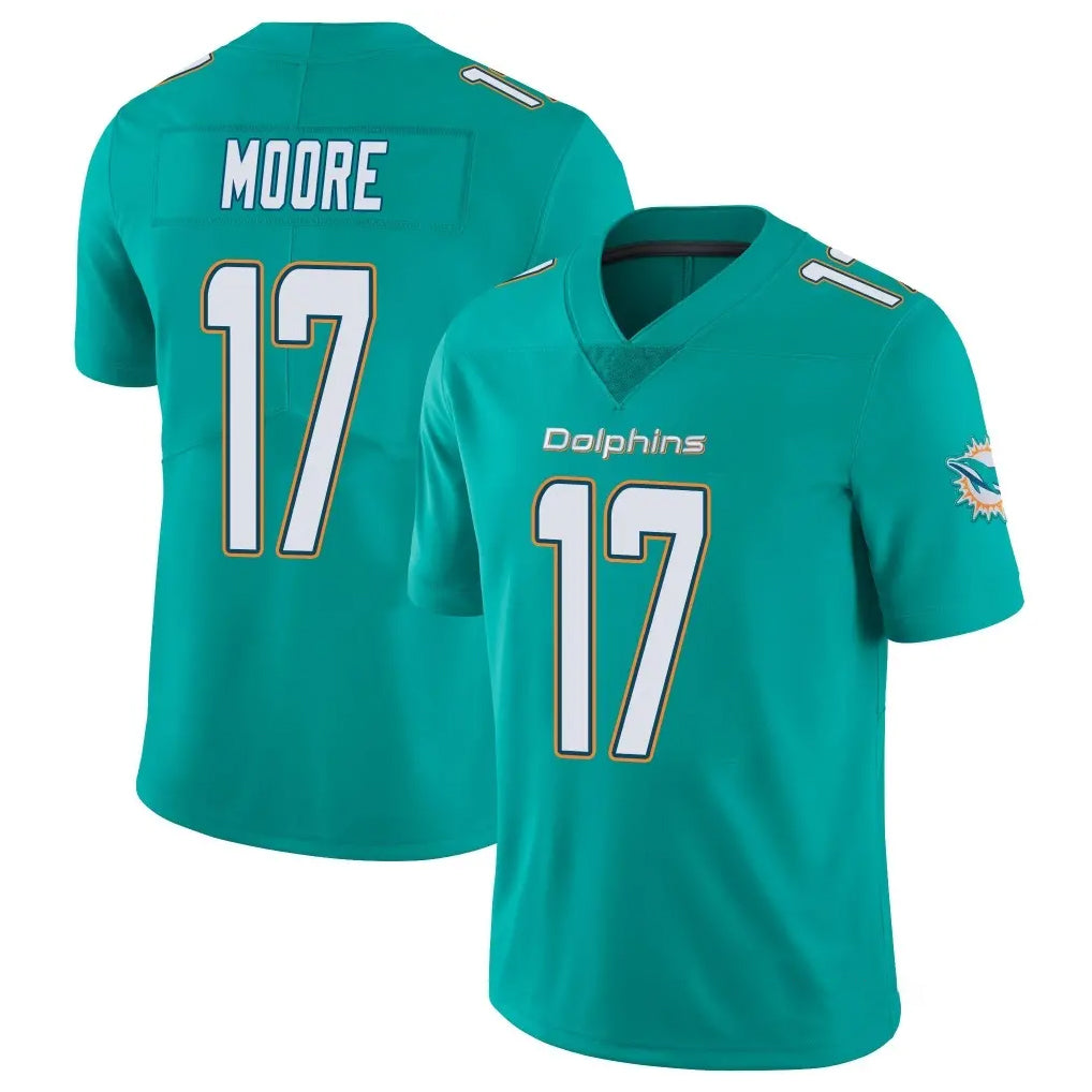 Parkc M.Dolphins #17 Trey Moore Player Aqua Limited Vapor Untouchable Home Game Stitched Jerseys