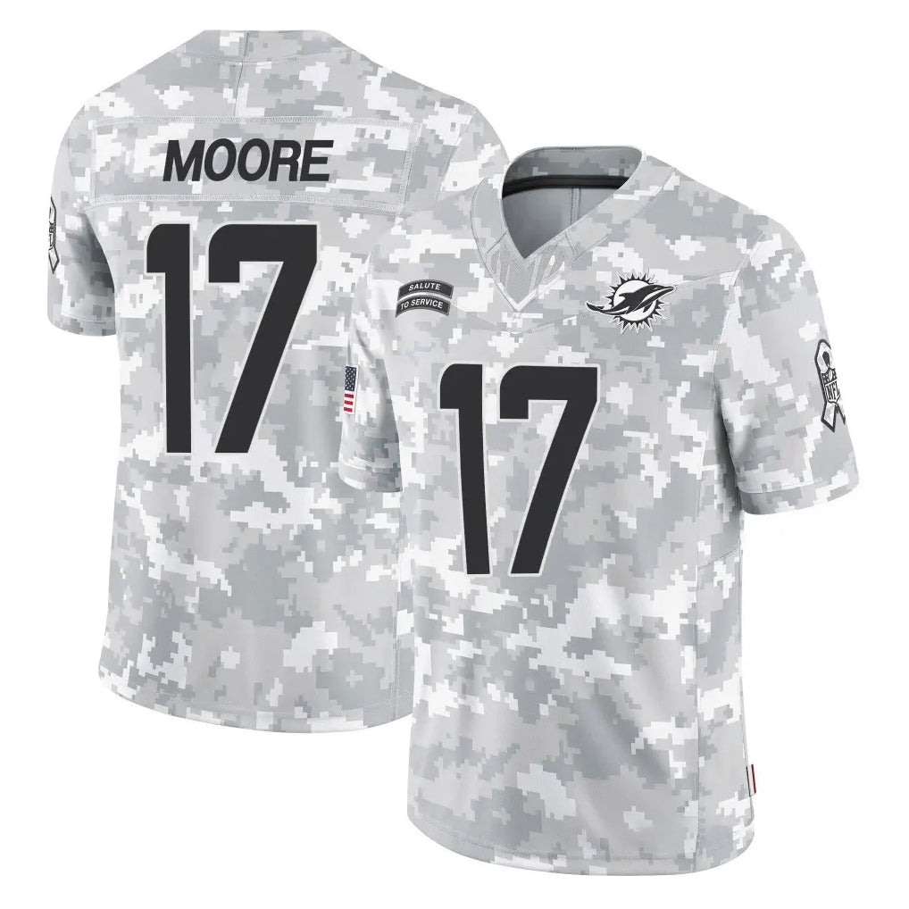 Parkc M.Dolphins #17 Trey Moore Player Arctic Camo Salute To Service Limited Game Stitched Jerseys