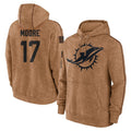 Parkc M.Dolphins #17 Trey Moore Player Brown Salute to Service Hoodies Limited Game Stitched Jerseys
