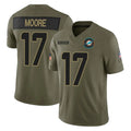Parkc M.Dolphins #17 Trey Moore Player Olive 2025 Salute To Service Limited Game Stitched Jerseys