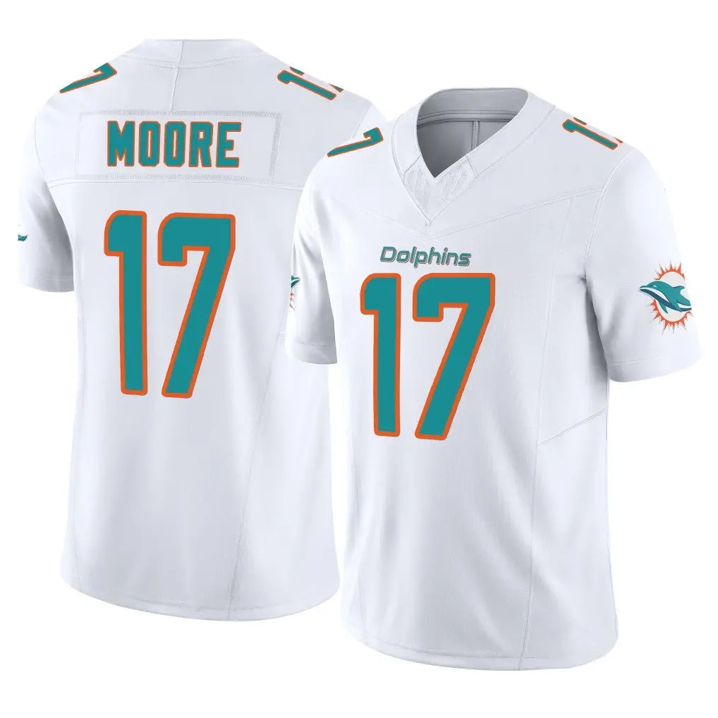 Parkc M.Dolphins #17 Trey Moore Player White Limited Vapor F.U.S.E. Home Game Stitched Jerseys