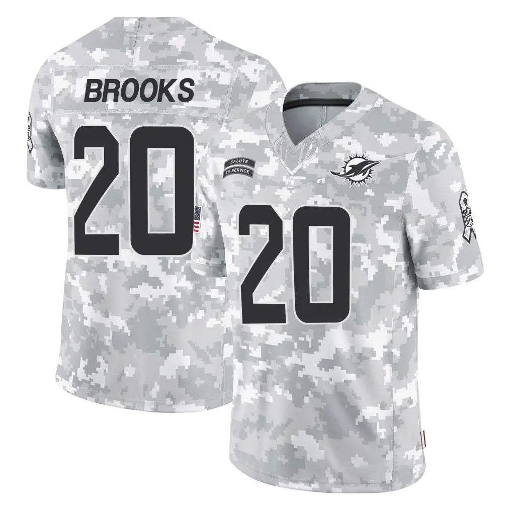 Parkc M.Dolphins #20 Jordyn Brooks Player Arctic Camo Salute To Service Limited Game Stitched Jerseys