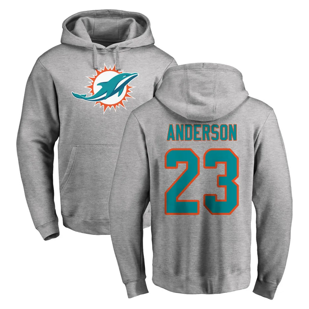 Parkc M.Dolphins #23 Zayne Anderson Player Gray LOGO Pullover Hoodies Limited Stitched Jerseys