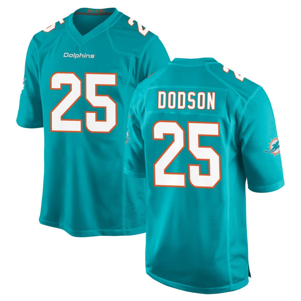 Parkc M.Dolphins #25 Tyrel Dodson Player Aqua Home Game Stitched Jerseys