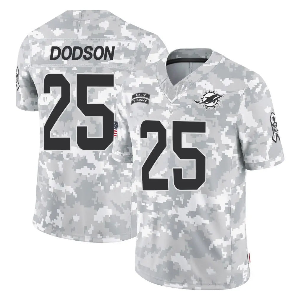 Parkc M.Dolphins #25 Tyrel Dodson Player Arctic Camo Salute To Service Limited Game Stitched Jerseys