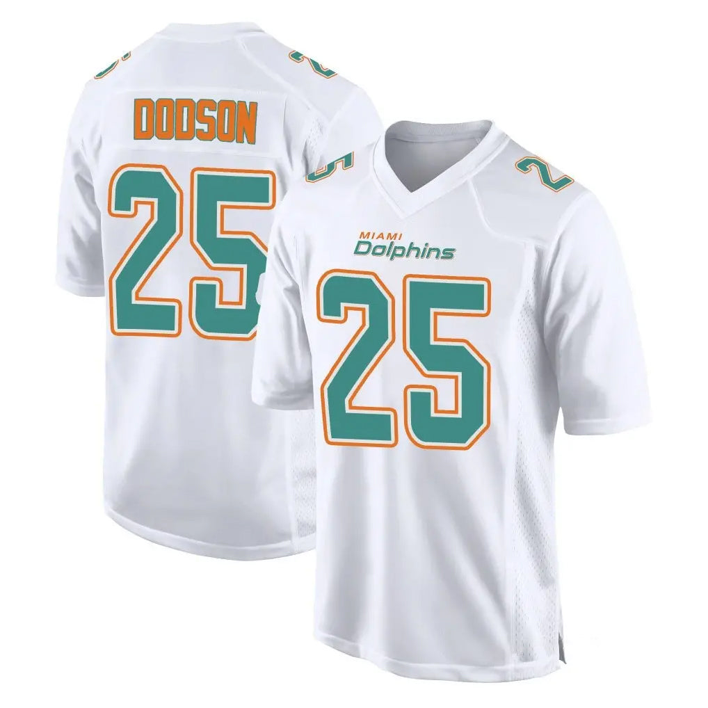 Parkc M.Dolphins #25 Tyrel Dodson Player White Fashion Home Game Stitched Jerseys