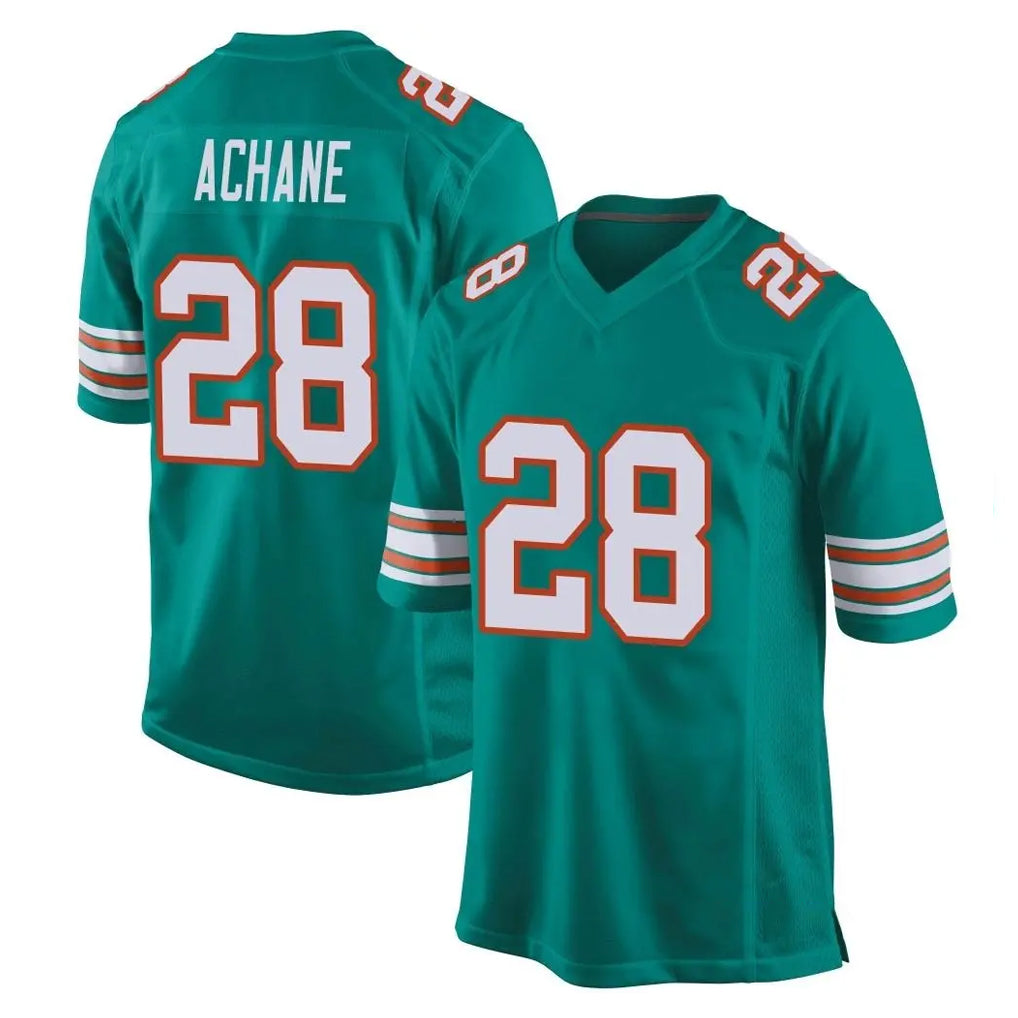 Parkc M.Dolphins #28 De'Von Achane Player Aqua Alternate Home Game Stitched Jerseys